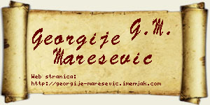Georgije Marešević vizit kartica